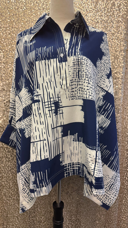 LIOR BAT WING SLEEVES COLLARED TOP