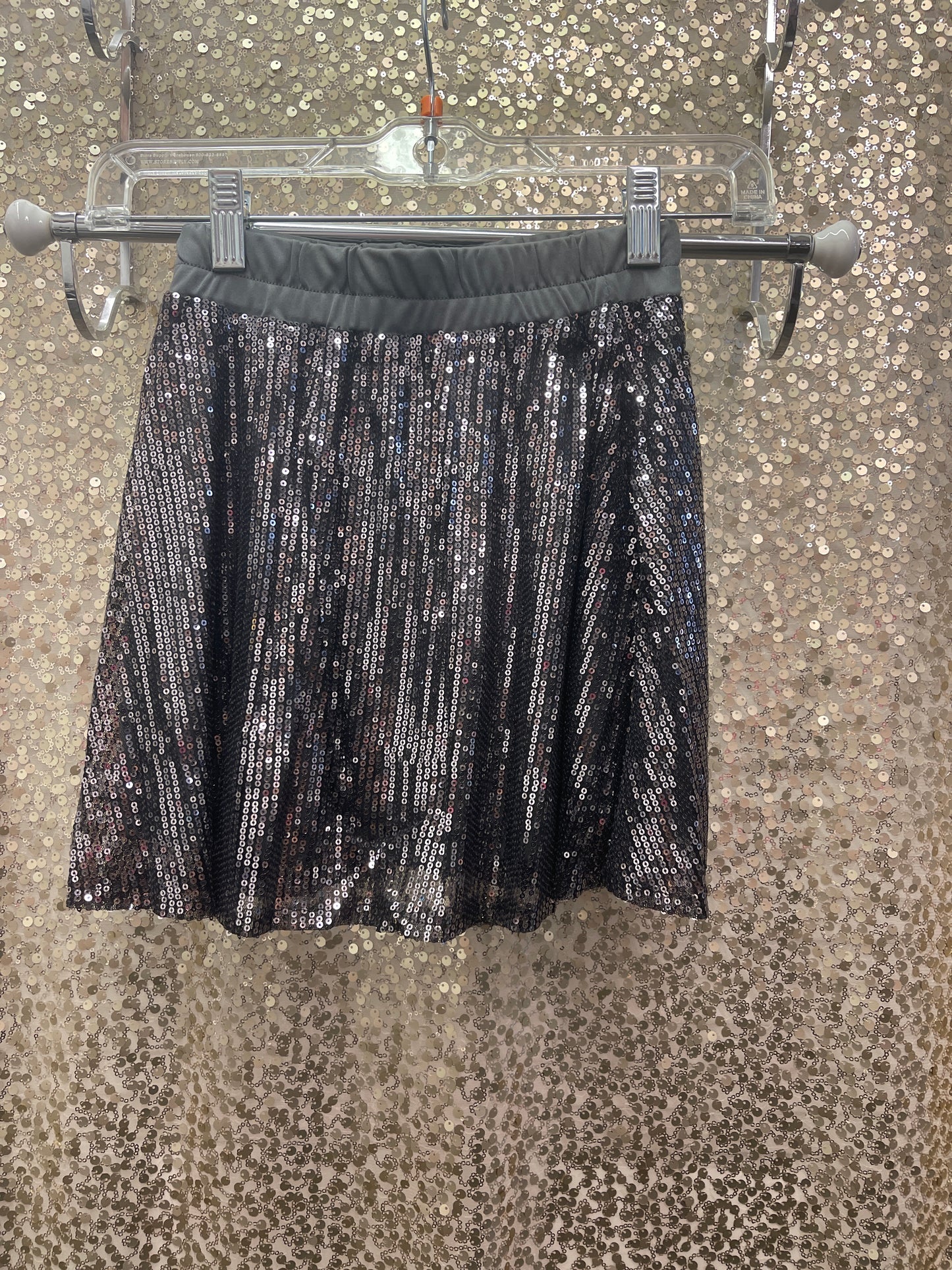 HAYDEN KIDS SILVER SEQUIN SKIRT