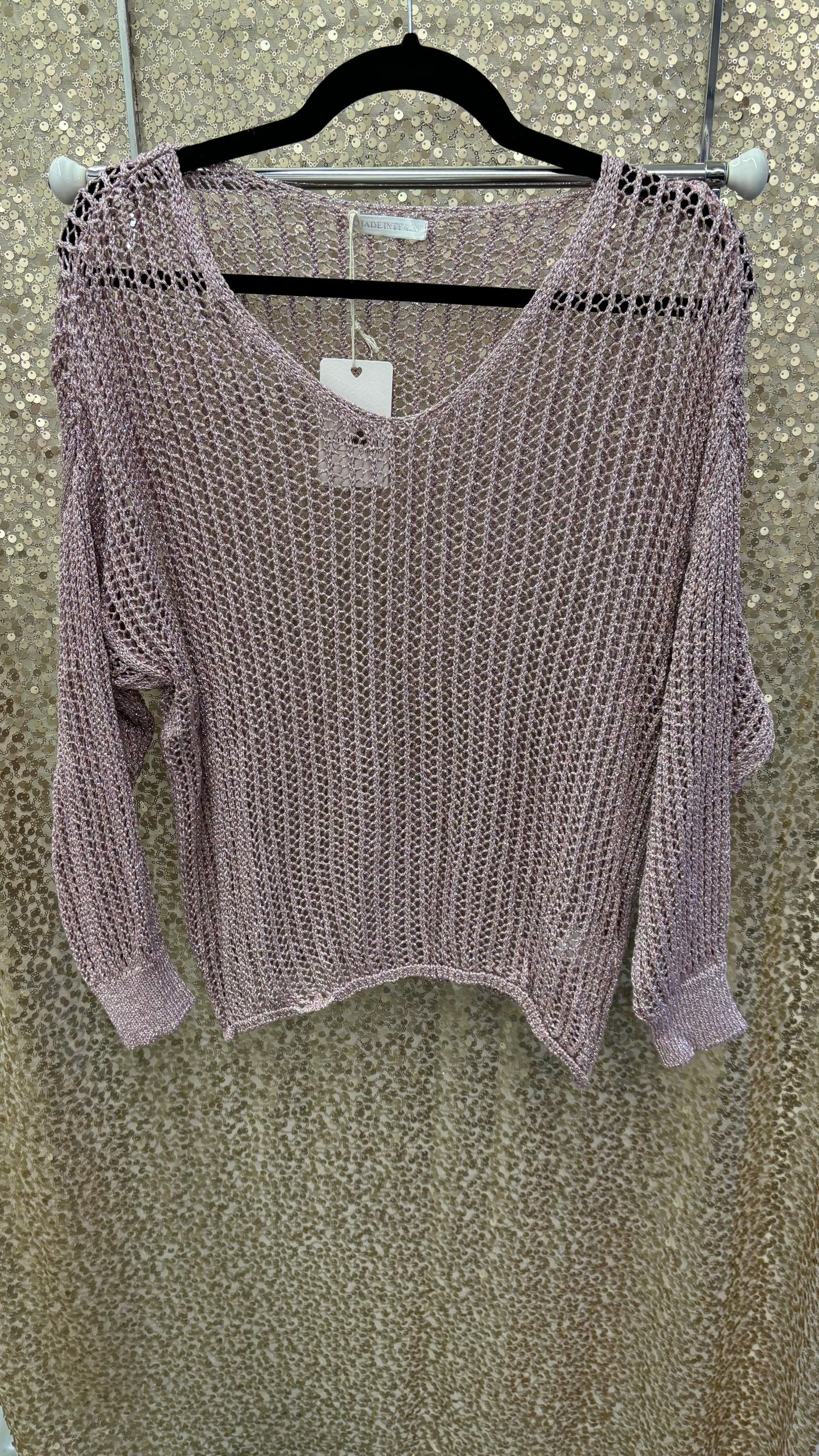 LM OPEN KNIT SWEATER OS