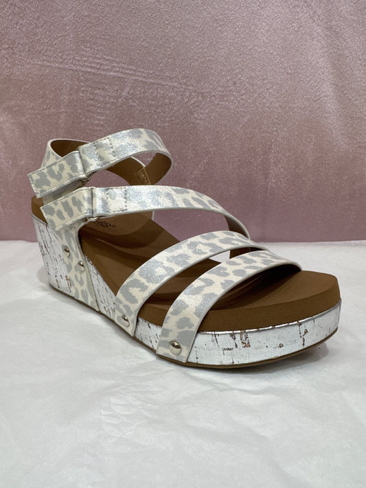 CORKY'S GIGGLE WHITE LEO PRINT WEDGE