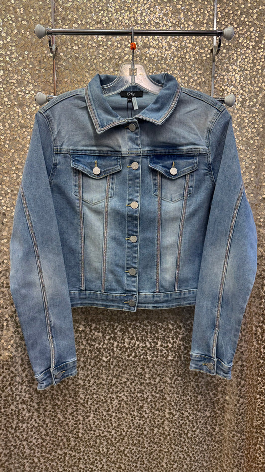 ORLY DENIM JACKET WITH RHINESTONE DETAILLING