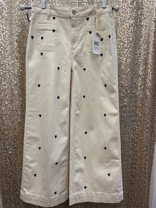 CB ALL OVER  EMB. HEART CROPPED PATCH PKT. FLARE