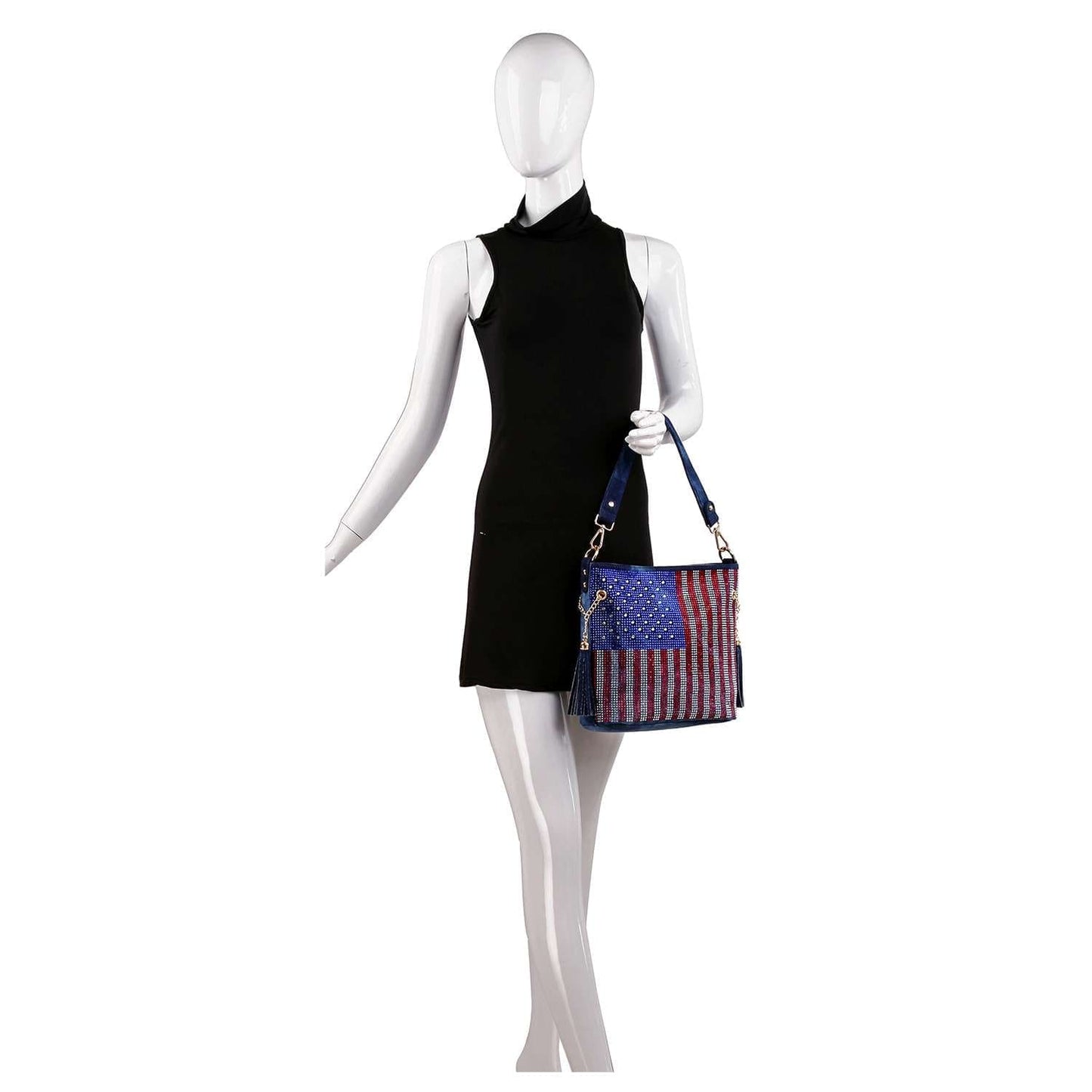 Rhinestone Flag Americana Shoulder Bag