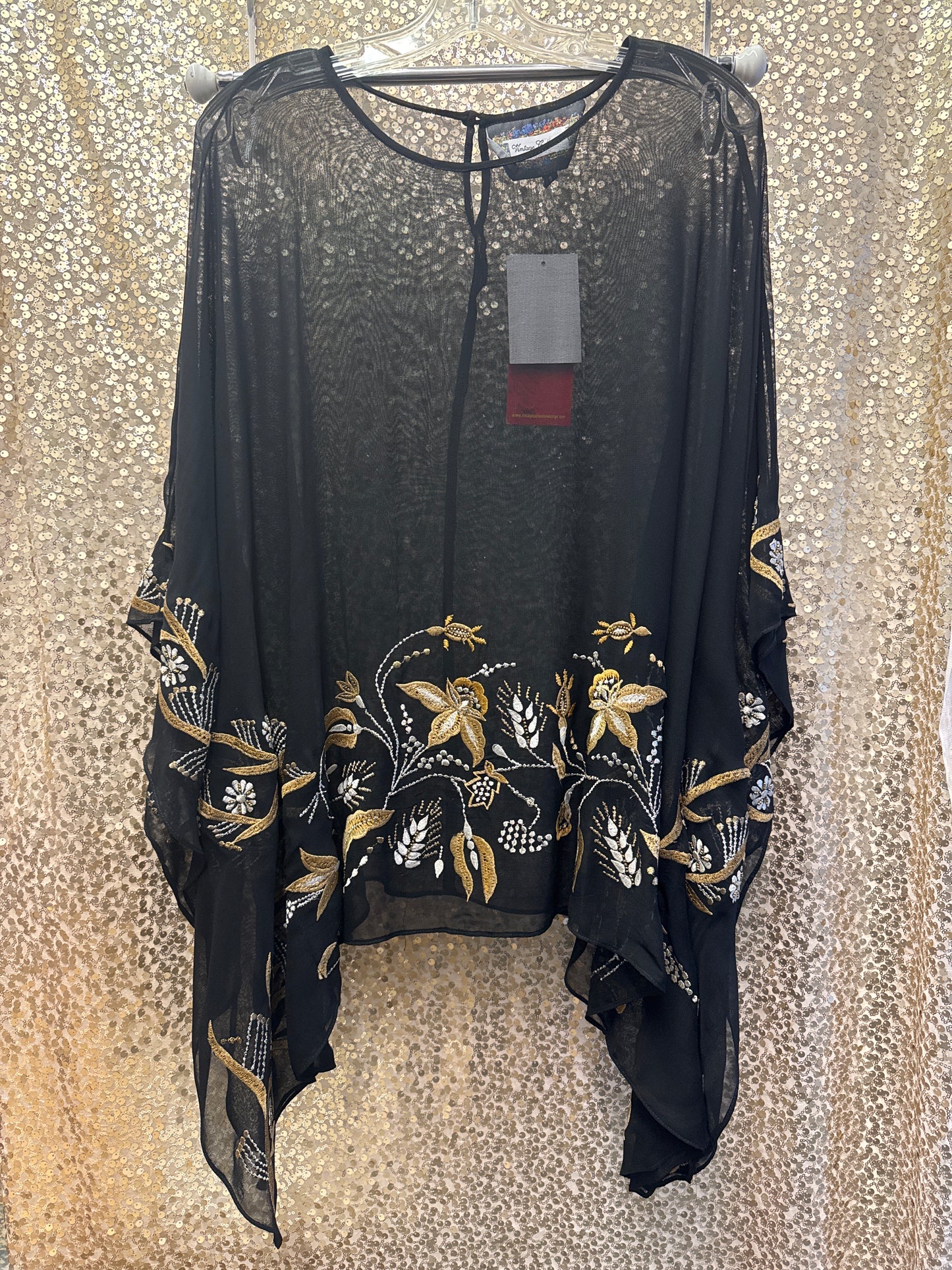 VC NORA BLACK GOLD PONCHO