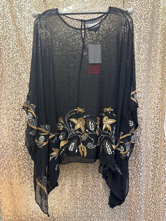 VC NORA BLACK GOLD PONCHO