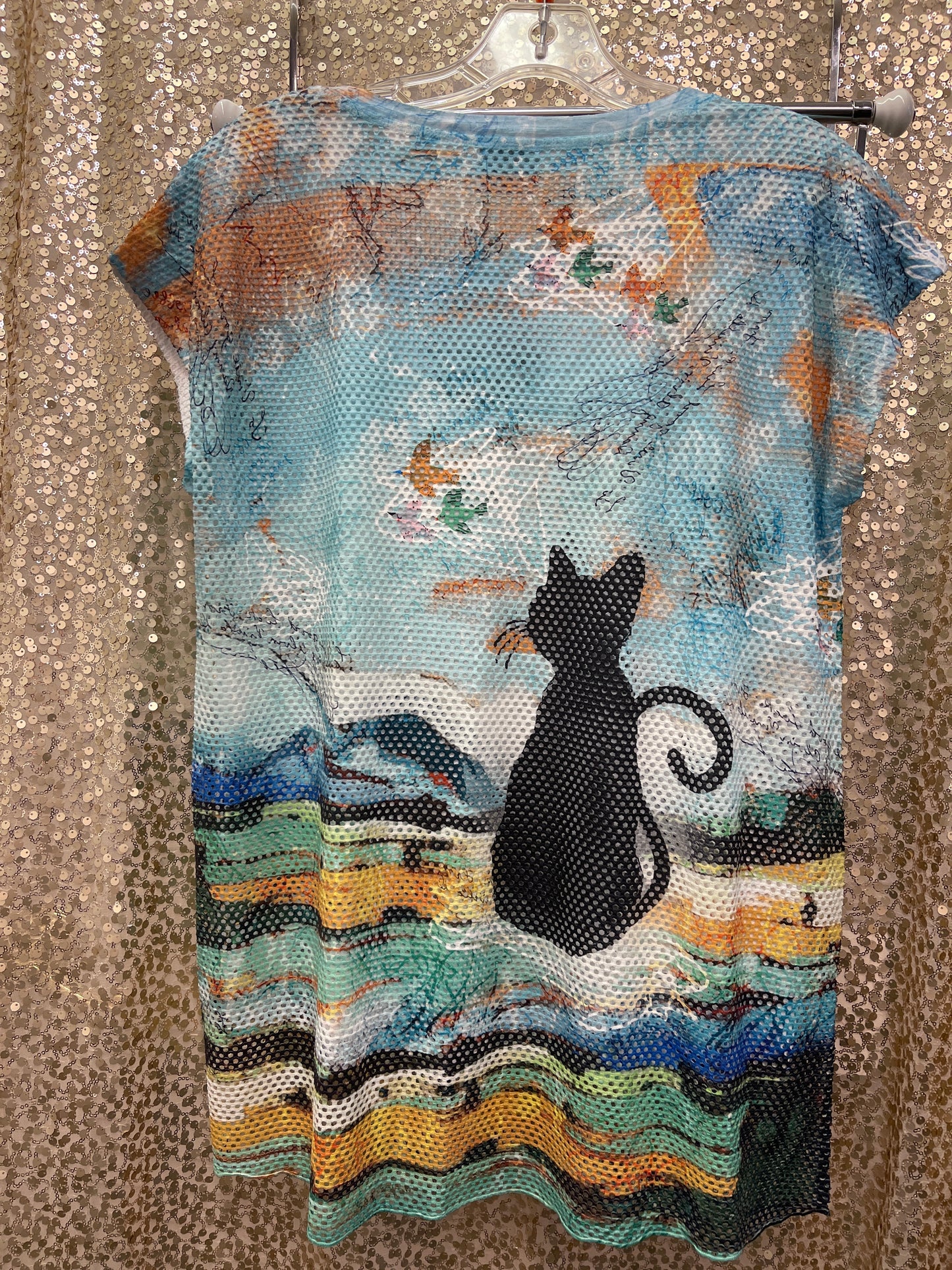 IN CIELO S/S CREW NECK MESH NET SKY BLUE