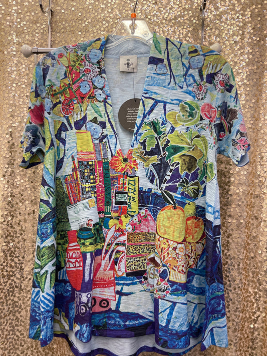 IN VNECK A-LINE SPRING PASTTIME