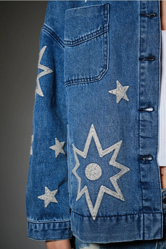 BB CELESTIAL EMBROIDERED DENIM JACKET