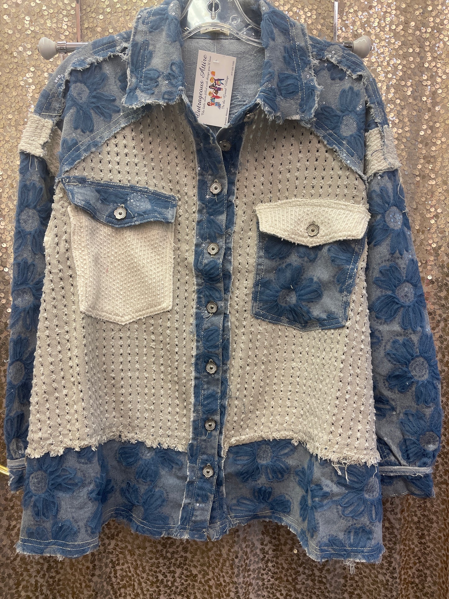 POL DOUBLE LATTE MULTI JACKET TOP