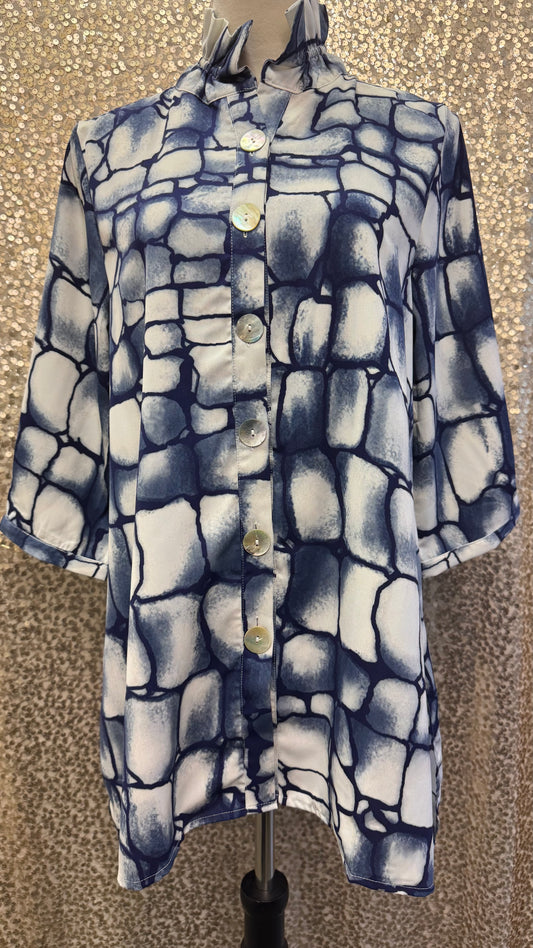 LIOR DORA WIRE COLLAR BUTTON DOWN SHIRT