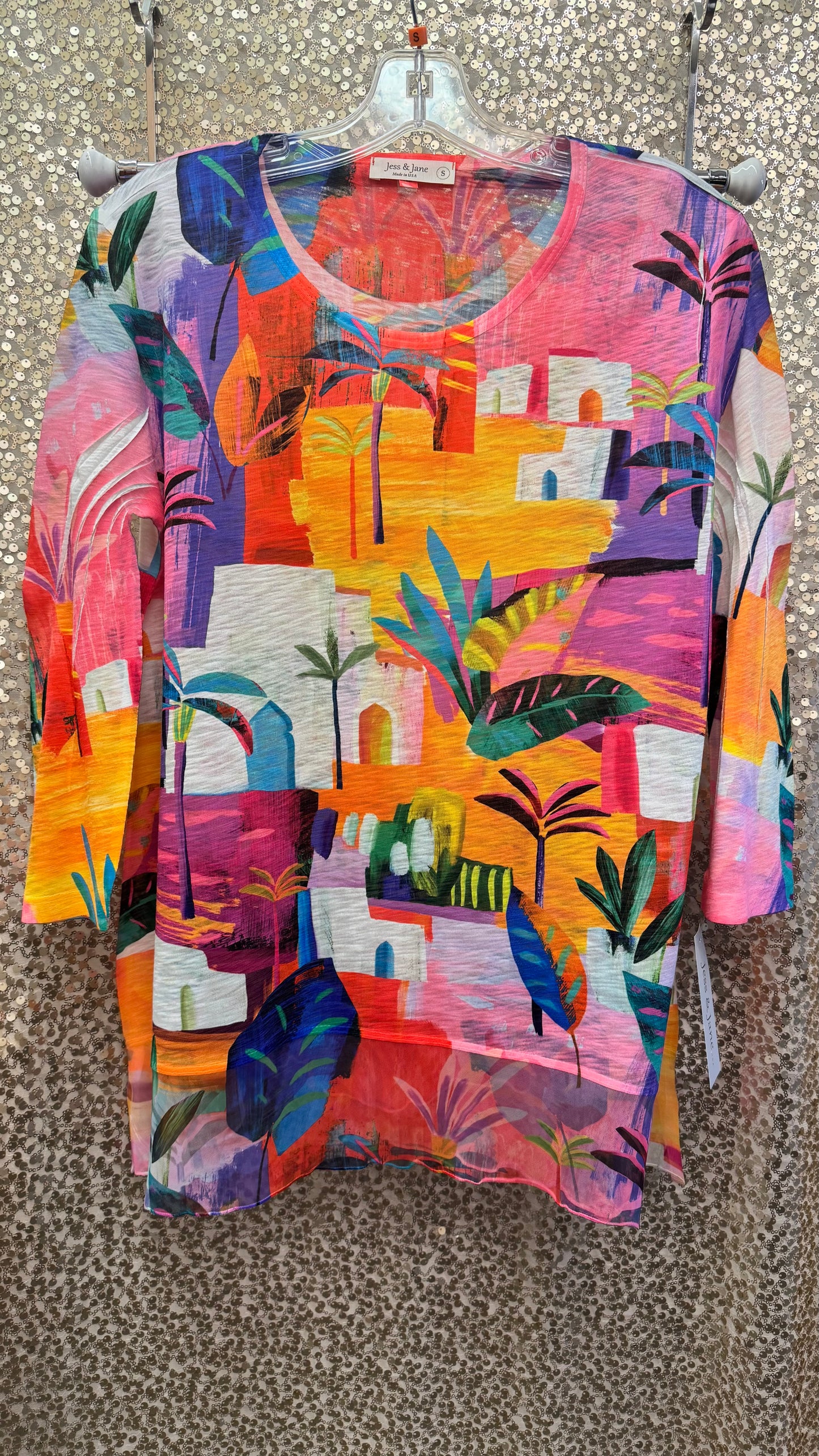 JJ CANCUN TUNIC WITH CHIFFON CONTRAST