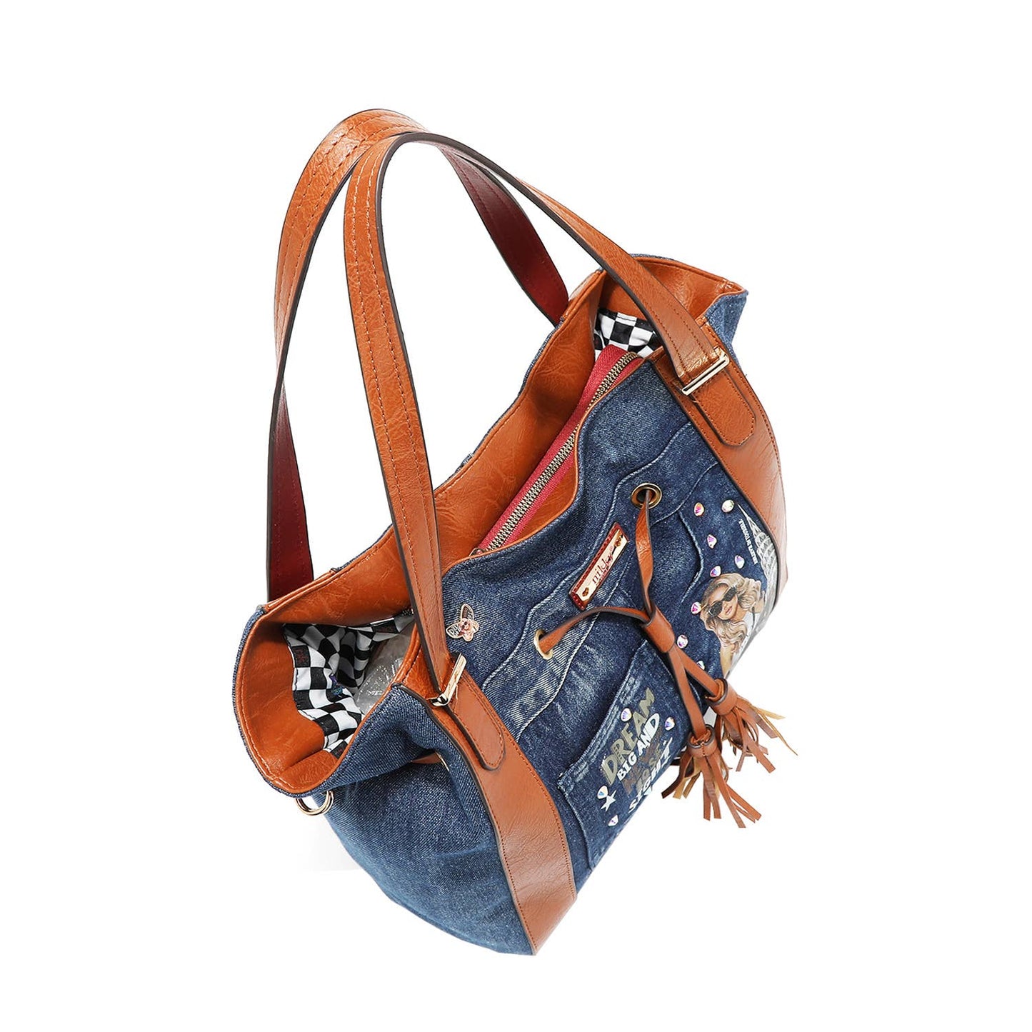 NICOLE LEE DREAMER DENIM SHOULDER BAG