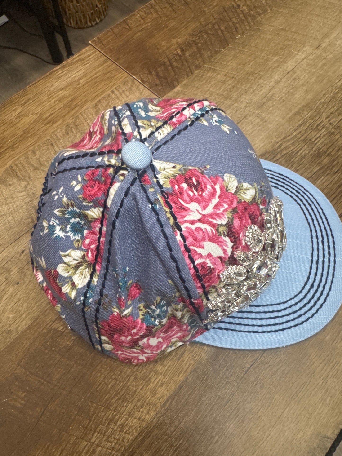 O&P SUNFLOWER BEJEWELED GLITZ DENIM FLORAL
