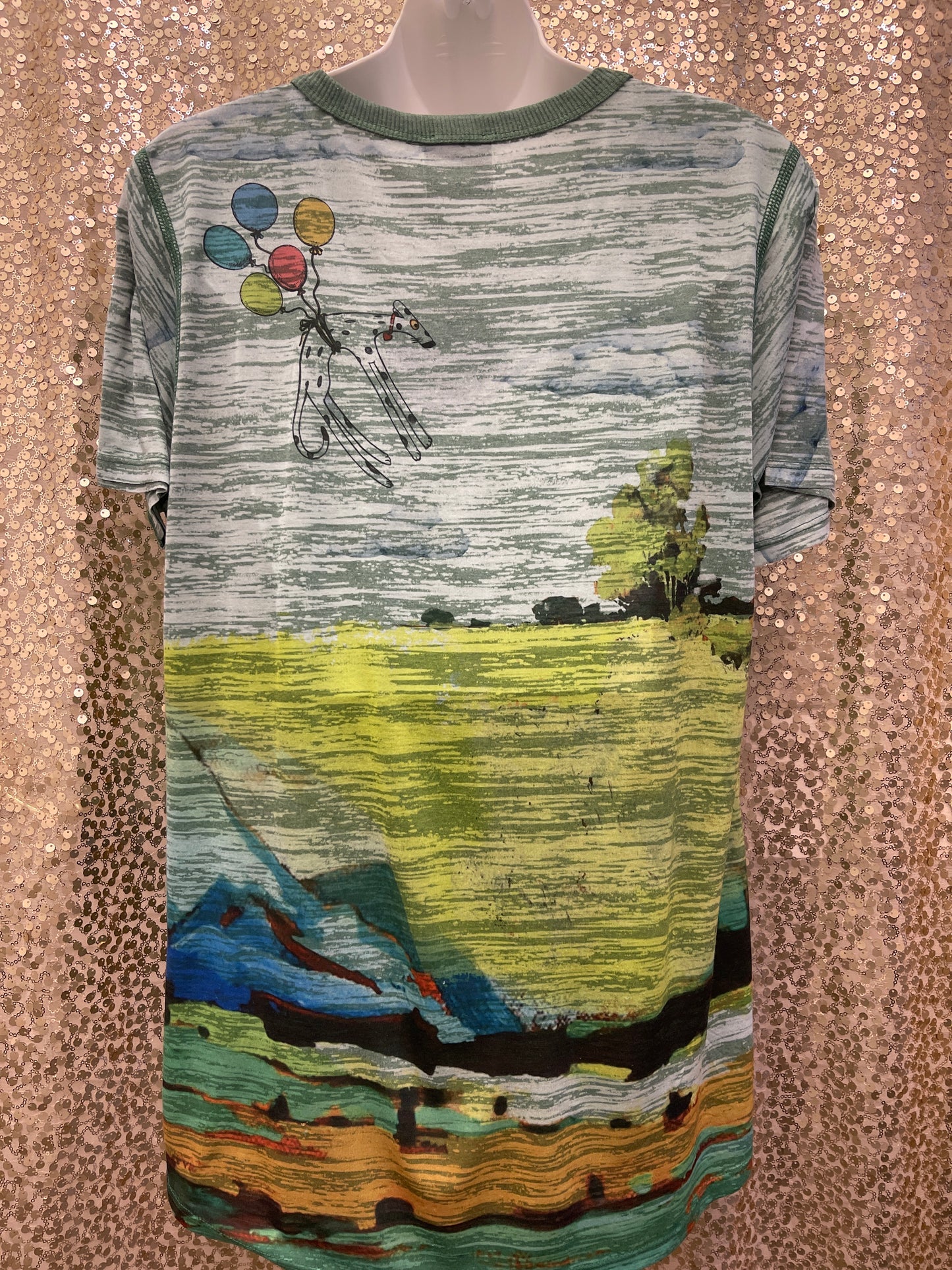 IN DUG'S OUTING VNECK  TIE DYE GREEN