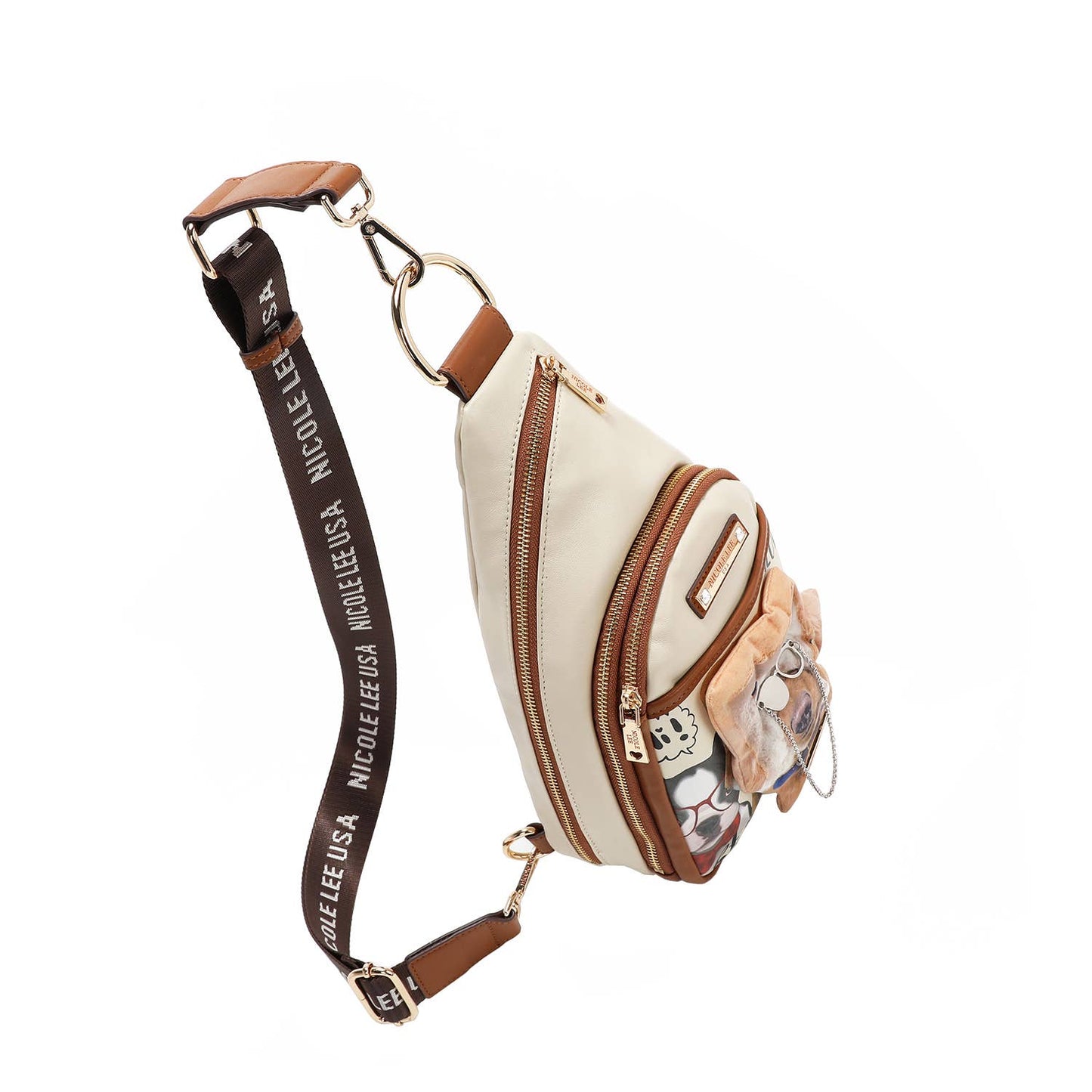 NICOLE LEE BIG BROTHER SLING BAG WITH KEYCHAIN