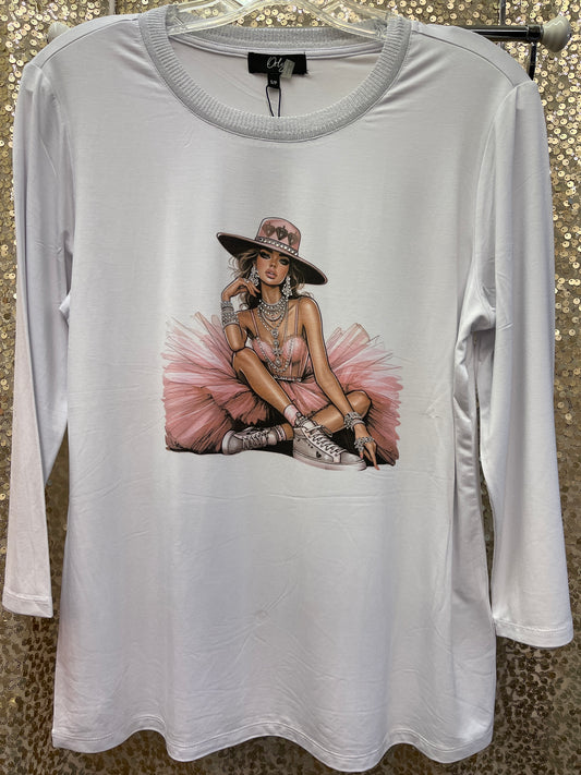 ORLY 3/4 SLEEVE GIRL/HAT/PINK TUTU & TENNIS SHOES