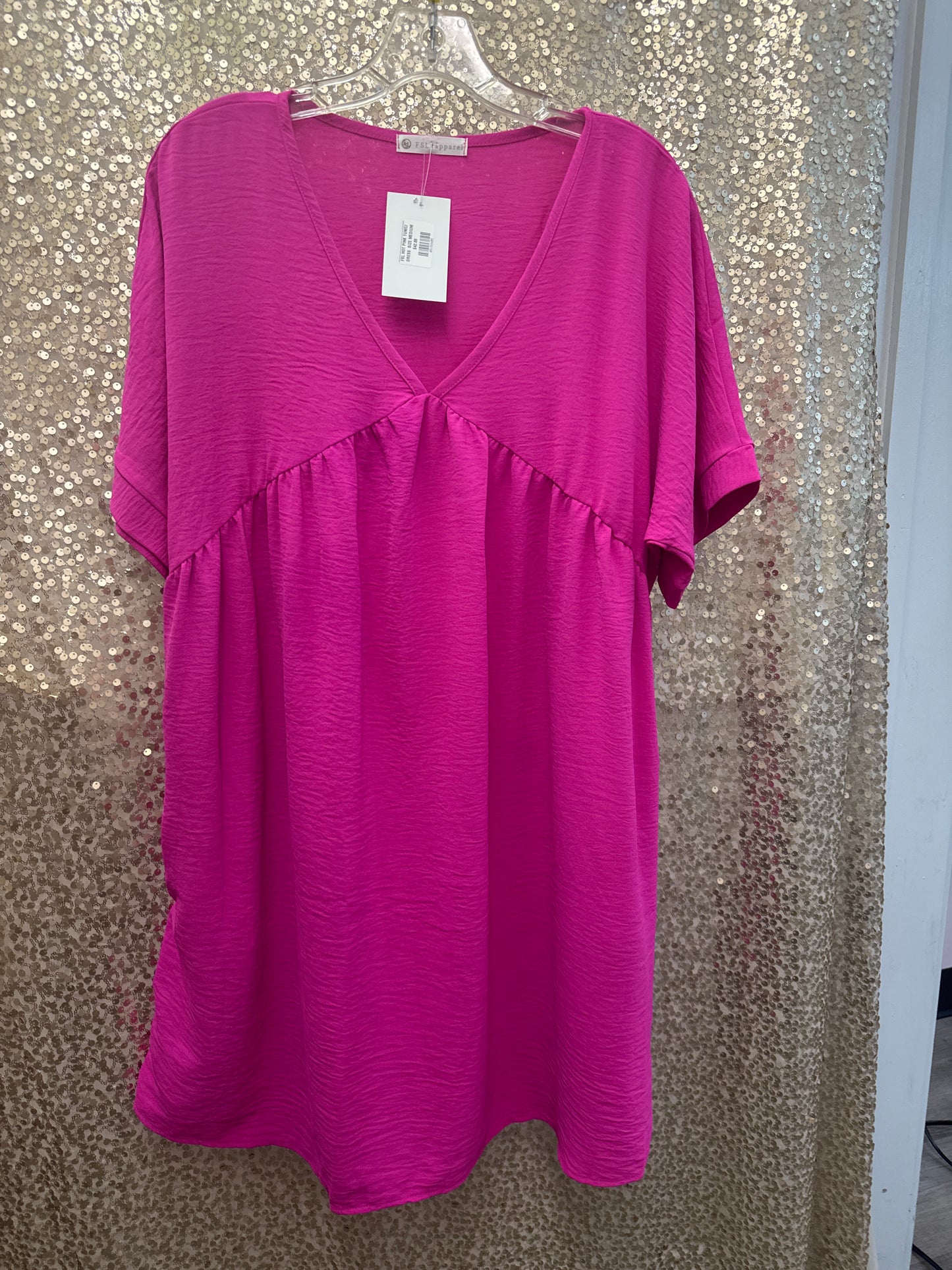 FSL VNECK BABY DOLL TUNIC/DRESS SIDE POCKETS
