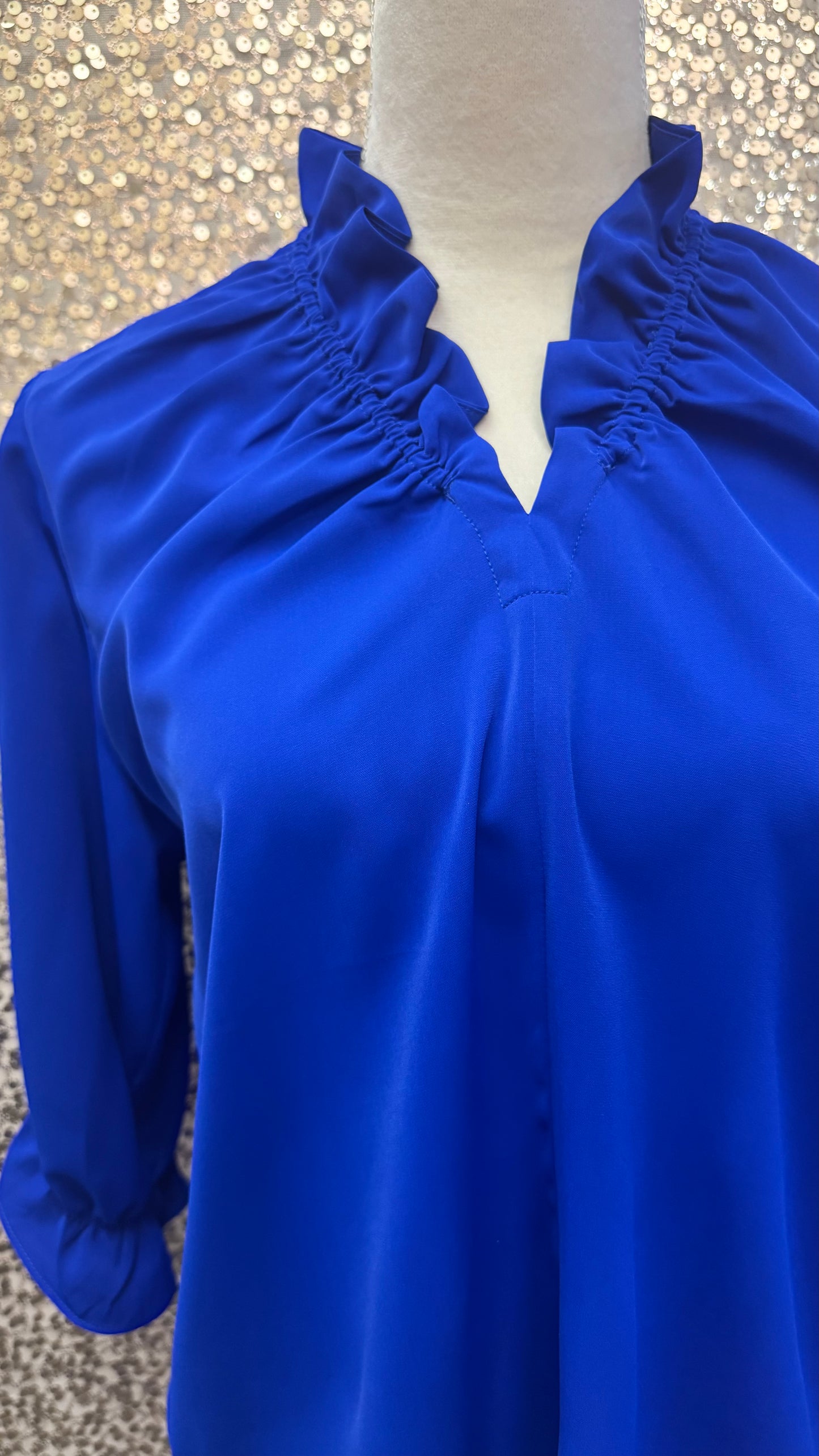 LIOR HARPER RUFFLE V-NECK TOP