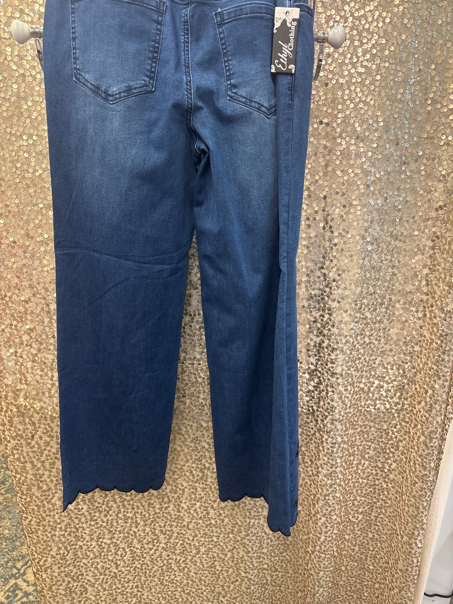 ETHYL PULL ON WIDE LEG CUT OUT EMB AND BLING