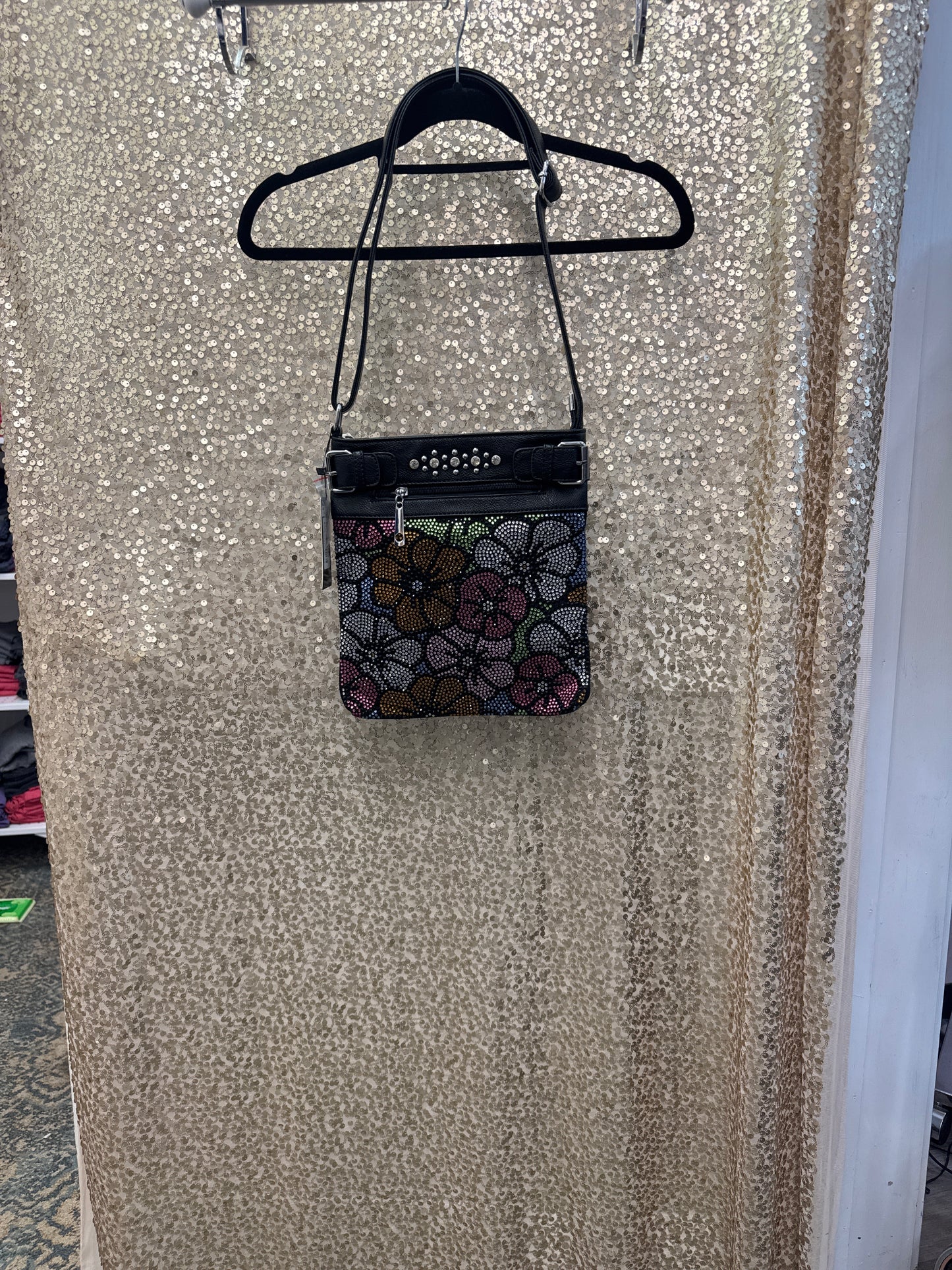 HANDBAG EXPRESS COLORFUL FLORAL CROSSBODY SLING