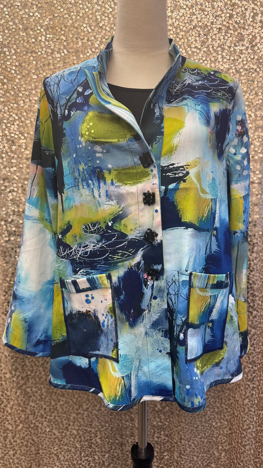 LG STAND COLLAR REVERSIBLE JACKET WITH BUTON DETAILS