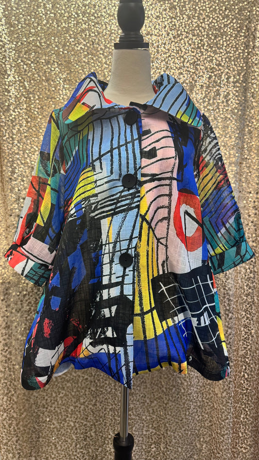 DAMEE ABSTRACT ART SWING JACKET