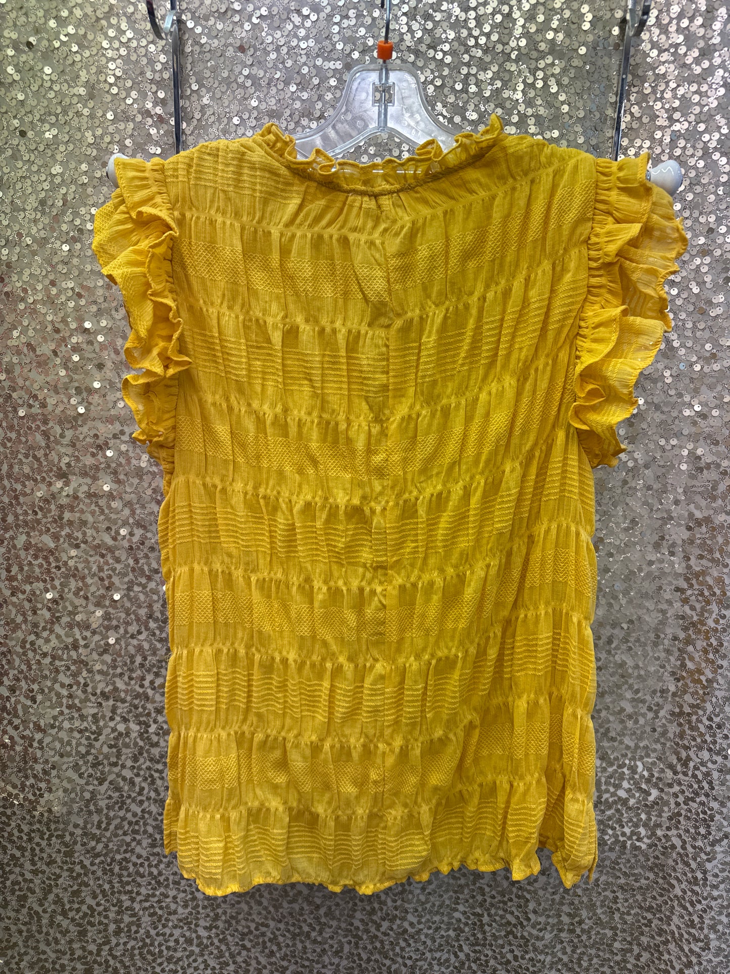 UMGEE HONEY TOP DBL RUFFLE ON SLEEVE RUCHED LOOK FRONT