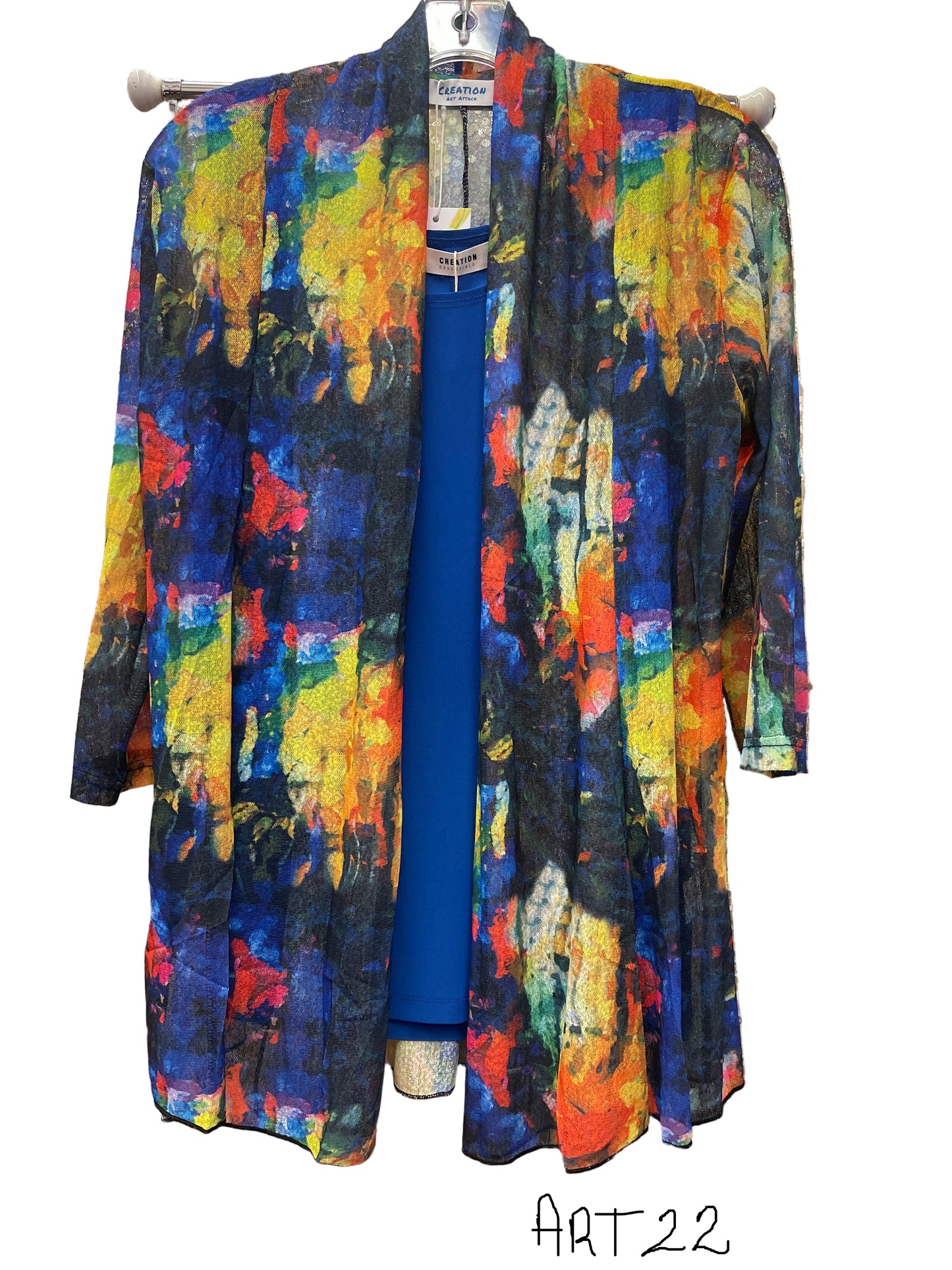 CREATIONS ART ATTACK CARDIGAN & TANK SET