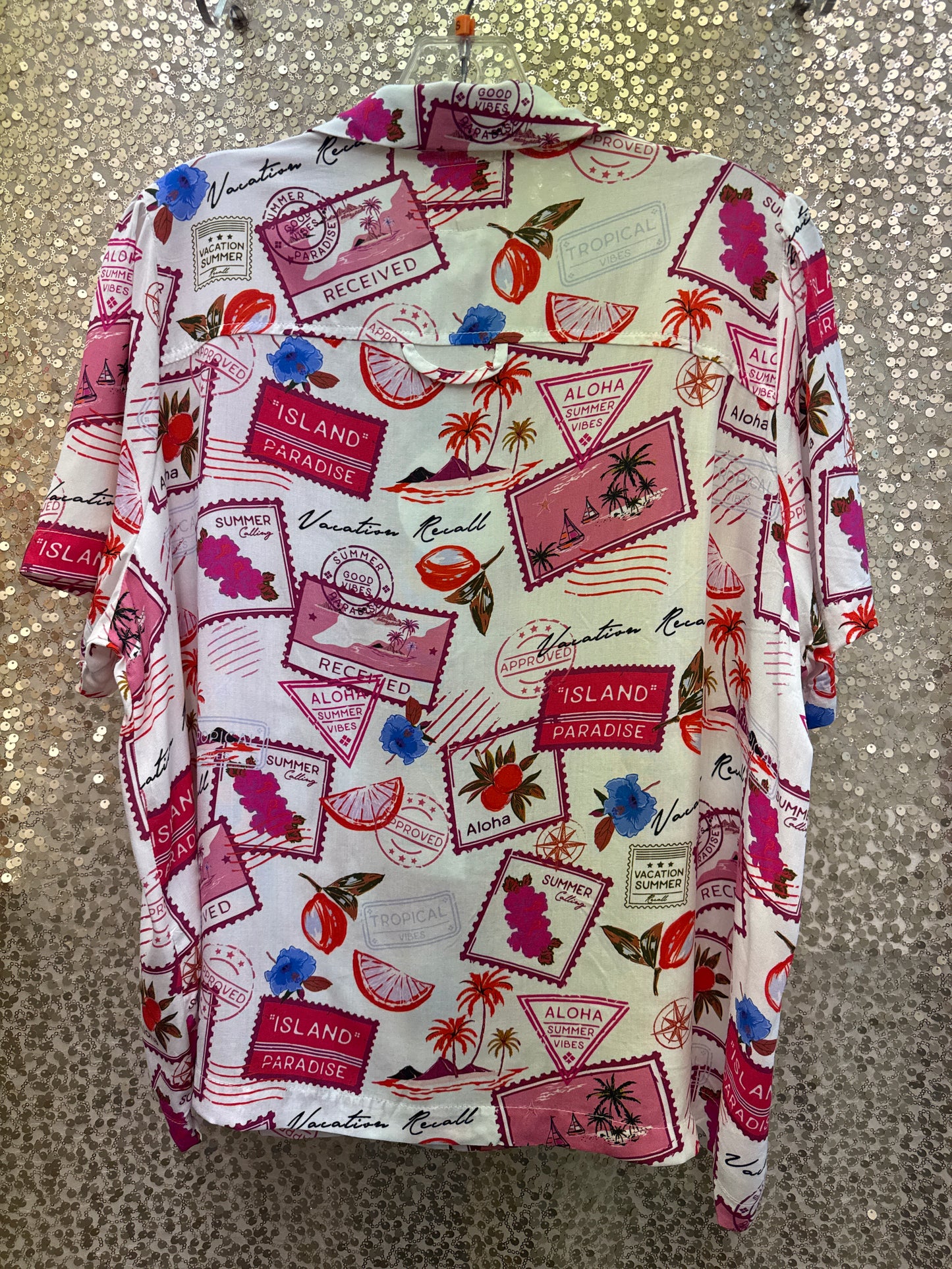 UMGEE ISLAND PARADISE BUTTON FRONT SHIRT SHORT SLEEVES
