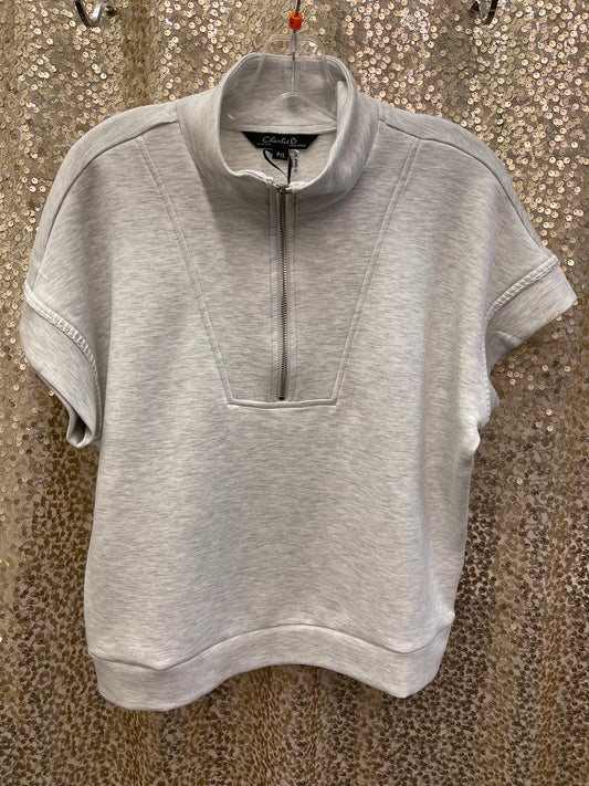 CB SHORT SLEEVE HALF ZIP COLLAR TOP