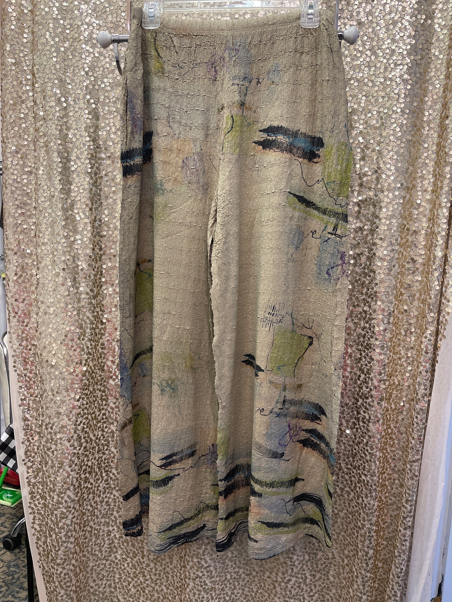 INOAH THYME WAFFLE MOCHA PALAZZO PANT