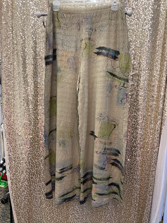 INOAH THYME WAFFLE MOCHA PALAZZO PANT