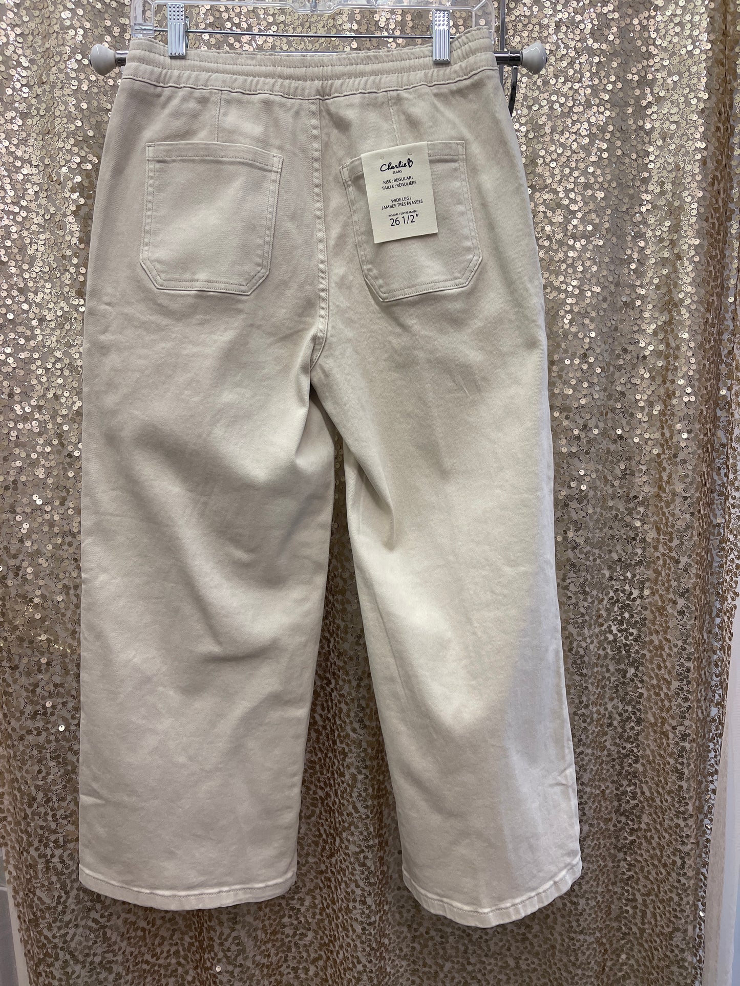 CB DRAWSTRING WIDE LEG COLORED TWILL PANT W/PATCH POCKET