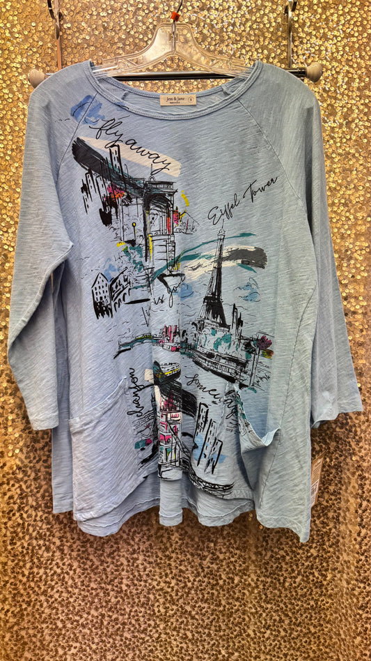 JJ SKYLINE COTTON SLUB TUNIC WITH PATCH POCKETS