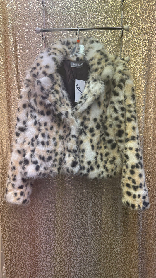 BB LEOPARD FAUX FUR JACKET