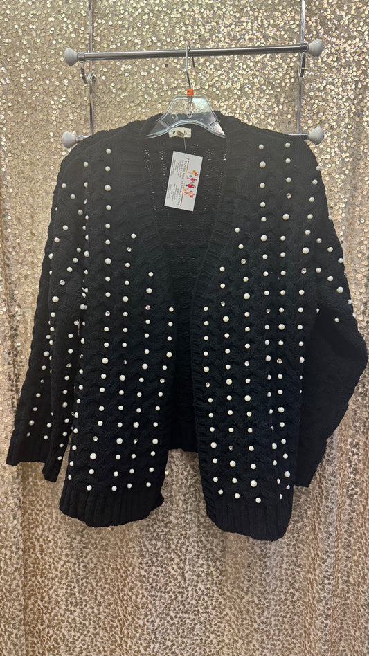 POL PEARL & CRYSTAL SWEATER JACKET