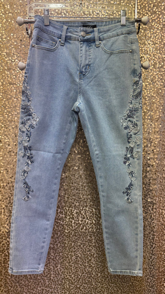 ORLY DENIM PANT W/SIDE EMBRODIERY