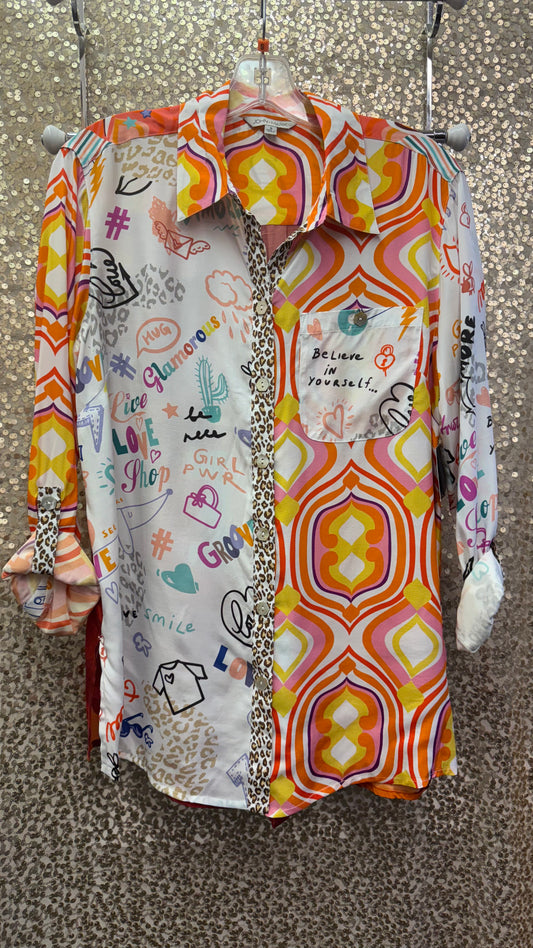 JM NEW BEGINNING BUTTON FRONT SHIRT W/COLLAR