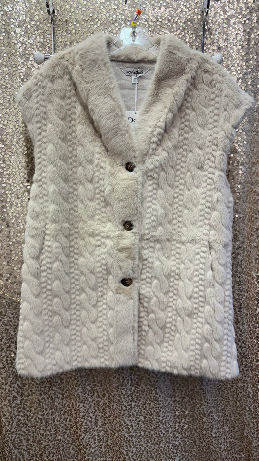 DD SINGLE-BREASTED FUZZY FUR VEST