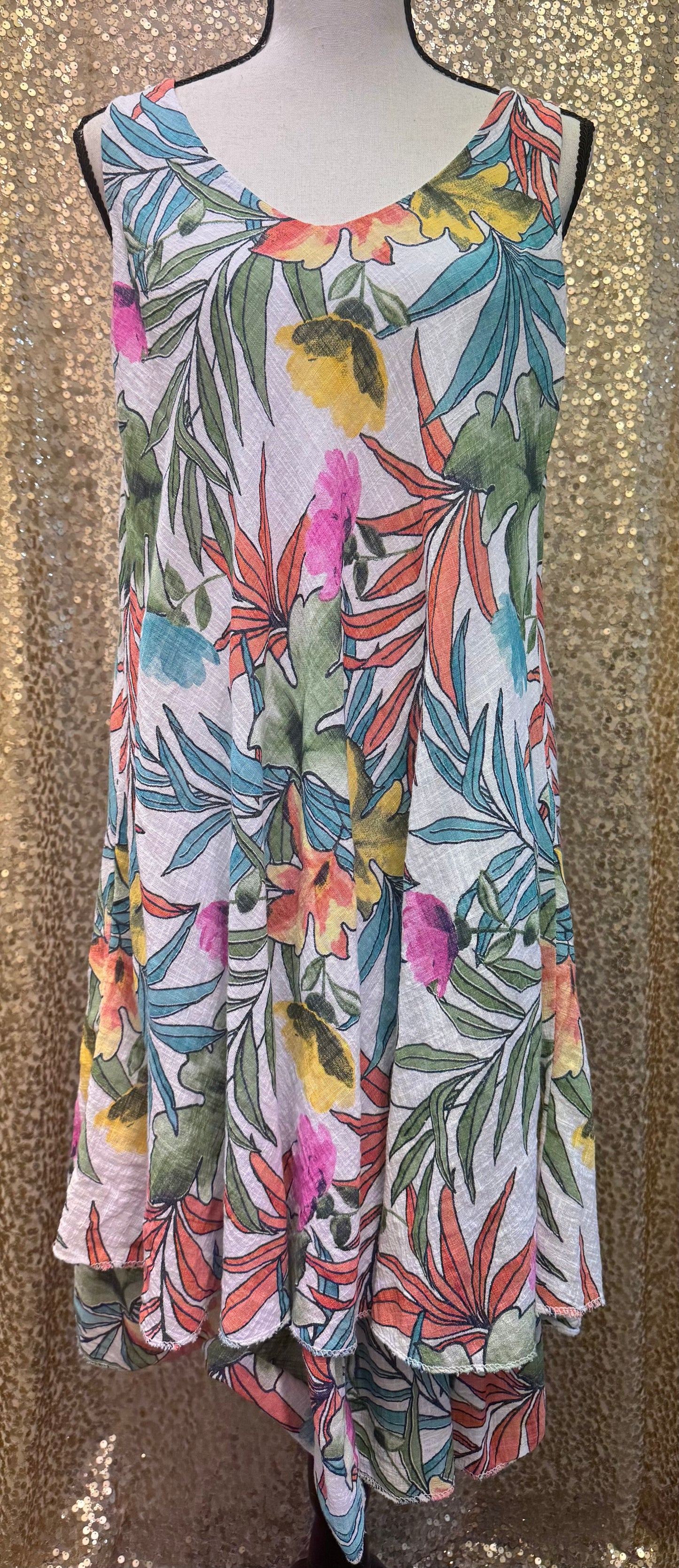 LM TROPICAL FLOWER PRINTED DRESS