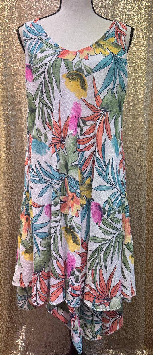 LM TROPICAL FLOWER PRINTED DRESS