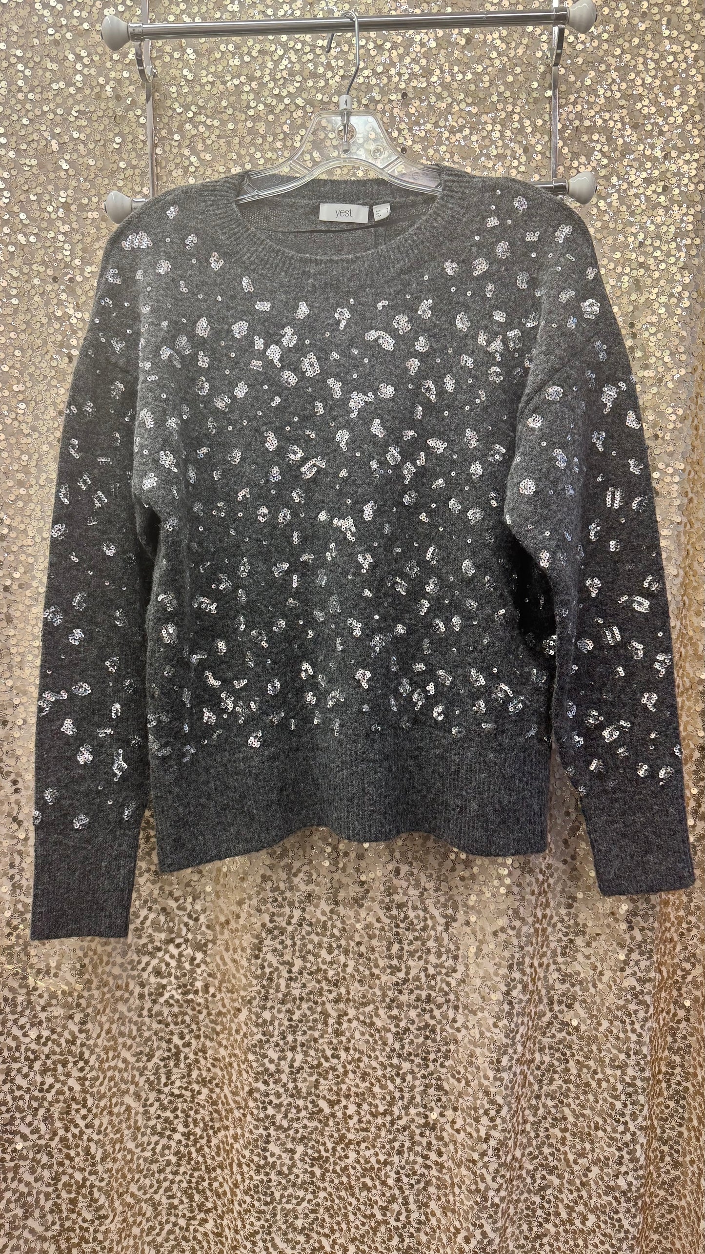 YEST BRAELYN SEQUIN-DETAILED SWEATER