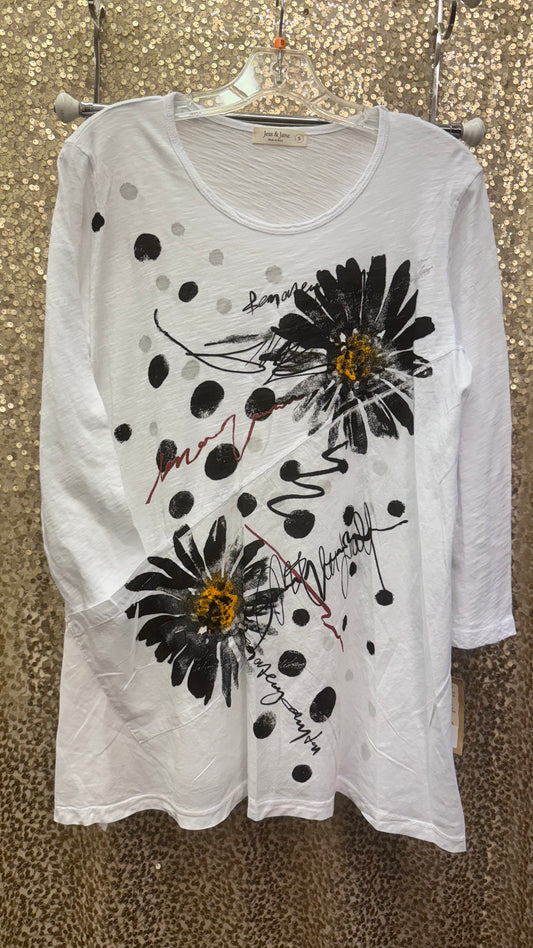 JJ RETRO COTTEN SLUB W/ LINEN CONTRAST TUNIC