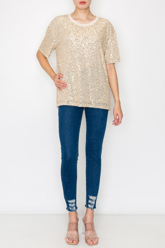 GOLD SEQUIN TOP
