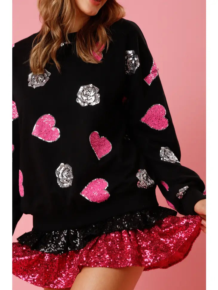 Hearts and Roses Pullover