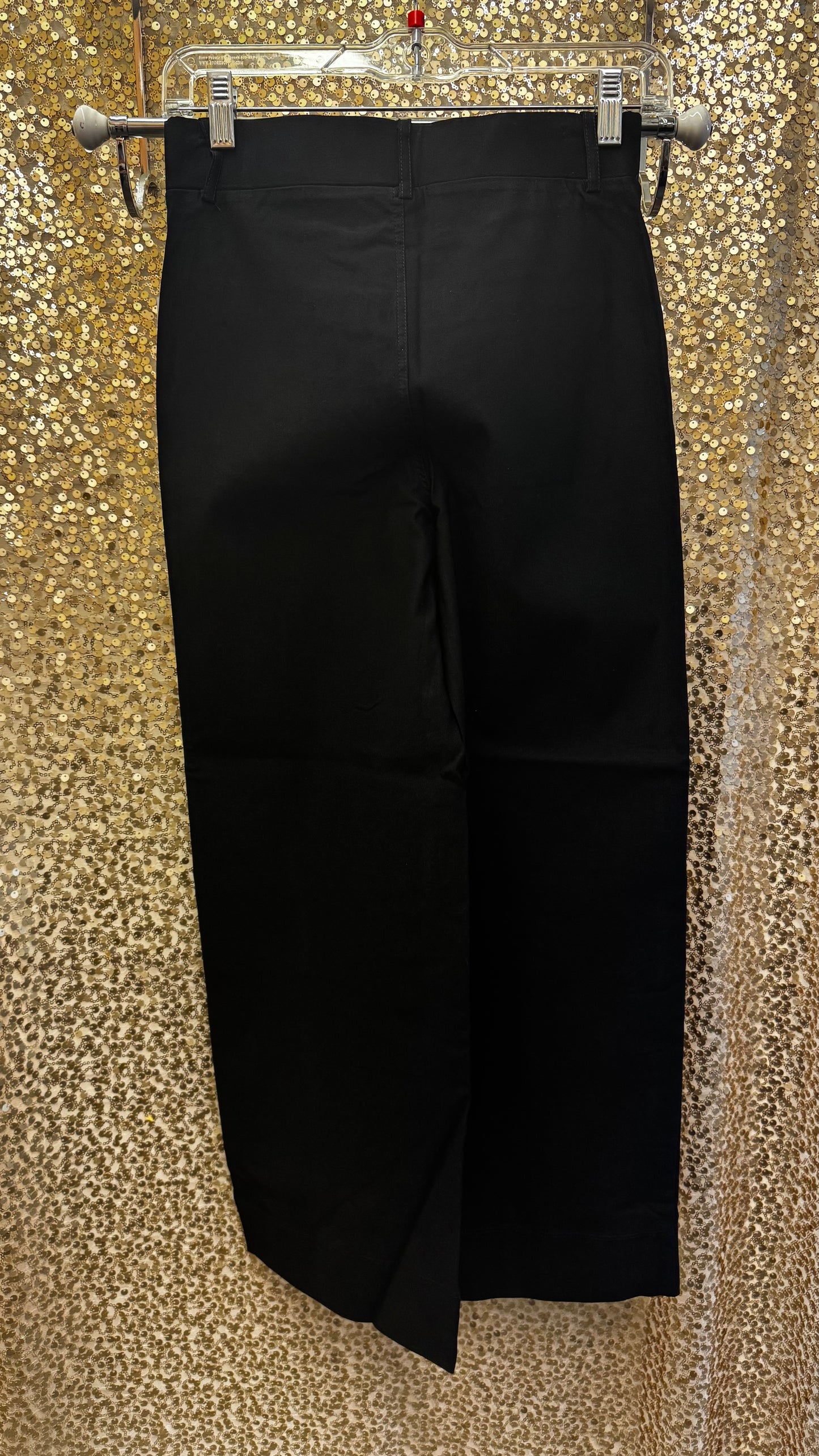 SOLID PKT WIDE LEG CROP KNIT TROUSER