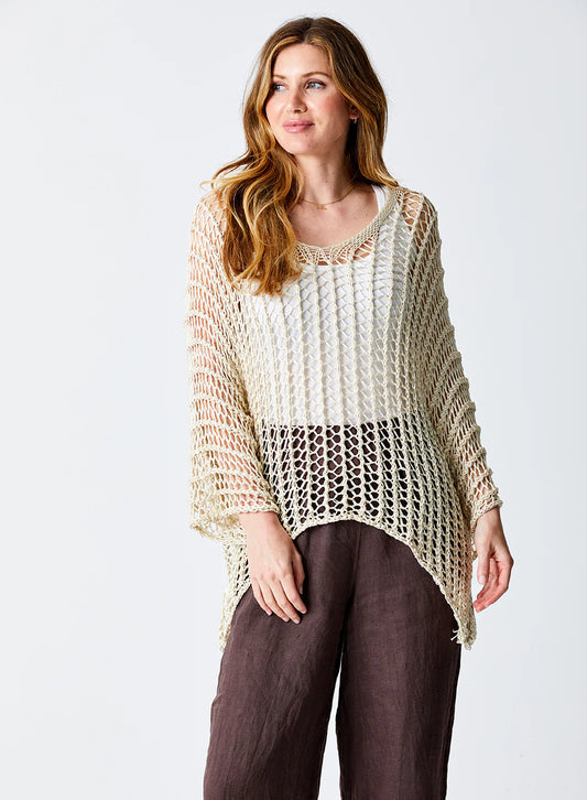 SD JOSE ROUND NECK OPEN KNIT SWEATER