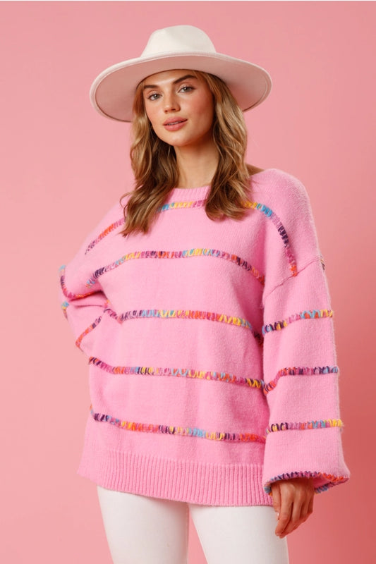 Rainbow Stitch Stripe Sweater