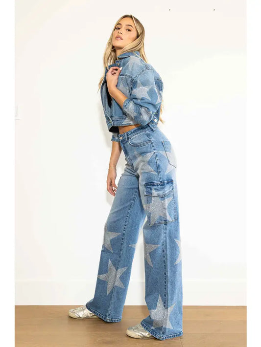 RHINESTONE STAR DENIM JEAN