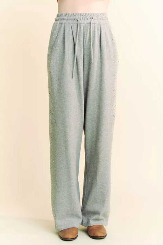RHINESTONE SIDE SWEAT PANT